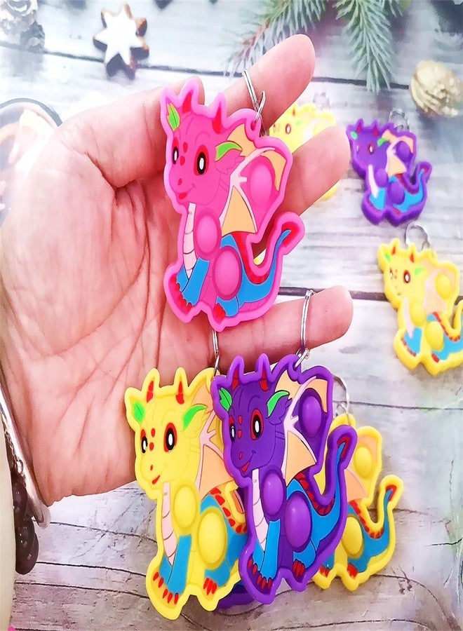 PSDFH 20 packs Bulk Dragon Baby Mini Pop Fidgets for Birthday Party Favors,Small little Backpack keychain for Classroom Students Boys kids - Image 3